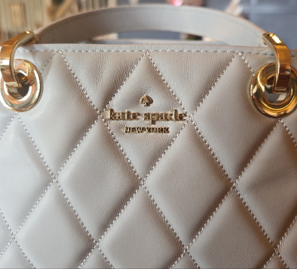 Kate Spade mini Light Gray Quilted Satchel - Picture 9 of 14